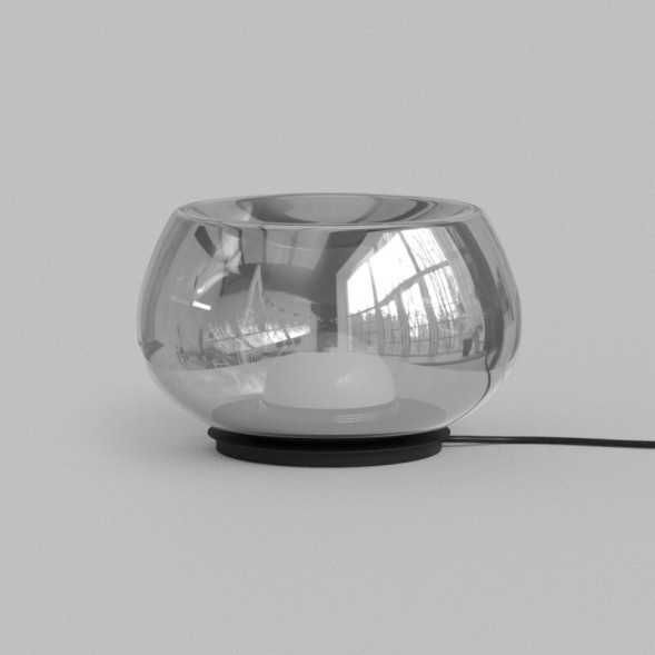 Настольная лампа FLOA, 8 Вт, 3000К, ?220 мм, металл, стекло, черный, дымчатый серый