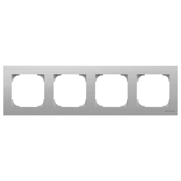 Рамка ABB Sky Нержавеющая сталь 4 поста 2CLA857400A1401 8574 AI