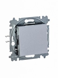 Переключатель ABB Levit серебро / дымчатый чёрный одноклавишный 2CHH590645A6070 3559H-A06445 70W