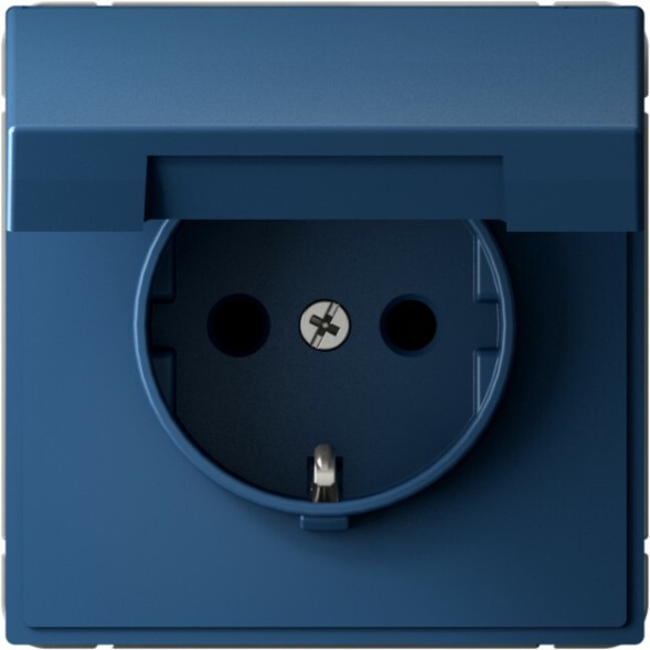 Розетка электрическая со шторками с откидной крышкой (Аквамарин) Schneider Electric Systeme Art Gallery GAL001146