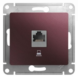 Розетка компьютерная RJ45 кат.5E, механизм Schneider Electric Glossa Баклажановый GSL001181K