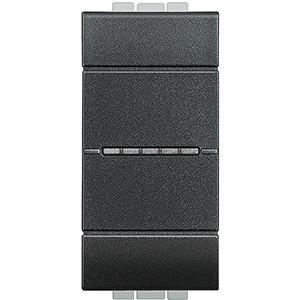 Переключатель Bticino Living Light Антрацит промежуточный Axial с автоматическими клеммами, размер 1 модуль L4054