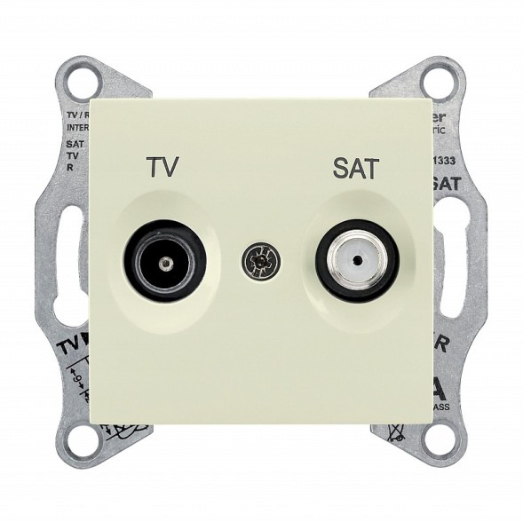 TV\SAT розетка Schneider Electric Sedna бежевый промежуточная SDN3401247
