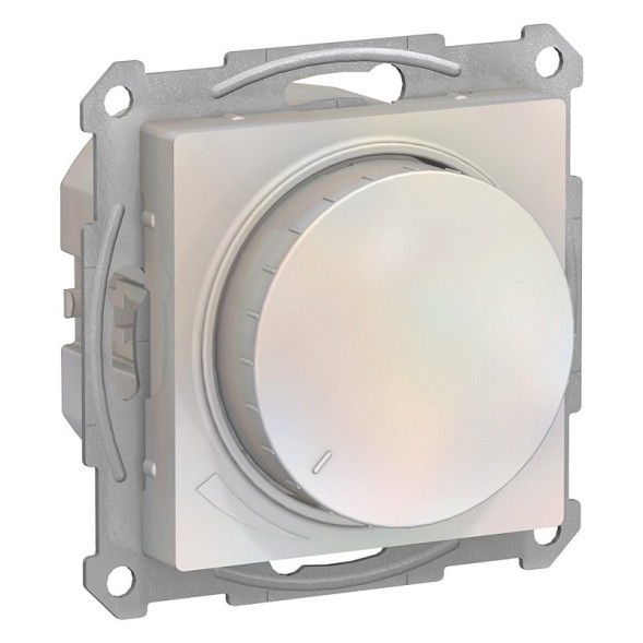 СВЕТОРЕГУЛЯТОР (диммер) Schneider Electric Atlasdesign Жемчуг поворотно-нажимной, LED, RC, 400Вт ATN000423