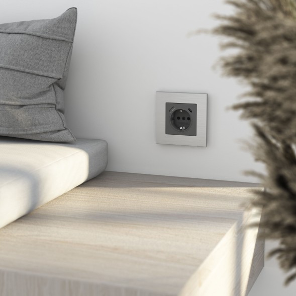 Рамка из металла на 1 пост АluMax алюминий Werkel W0013506