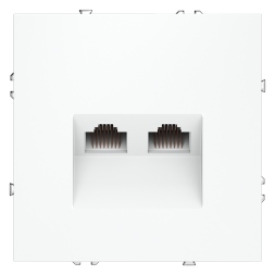 Розетка компьютерная встраиваемая VOLTUM S70 двойная RJ45+RJ45 кат.6, (белый матовый)