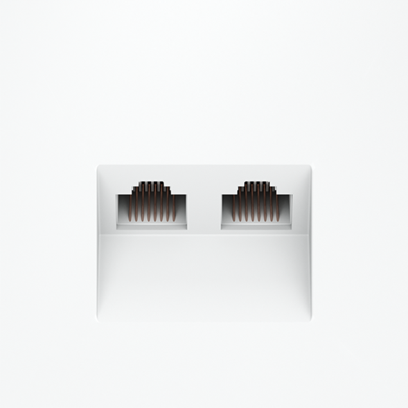 Розетка компьютерная встраиваемая VOLTUM S70 двойная RJ45+RJ45 кат.6, (белый матовый)