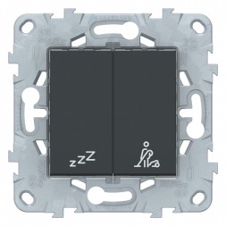 Выключатель Schneider Electric Unica Studio Антрацит кнопочный не беспокоить - убрать номер NU521754