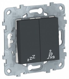 Выключатель Schneider Electric Unica Studio Антрацит кнопочный не беспокоить - убрать номер NU521754