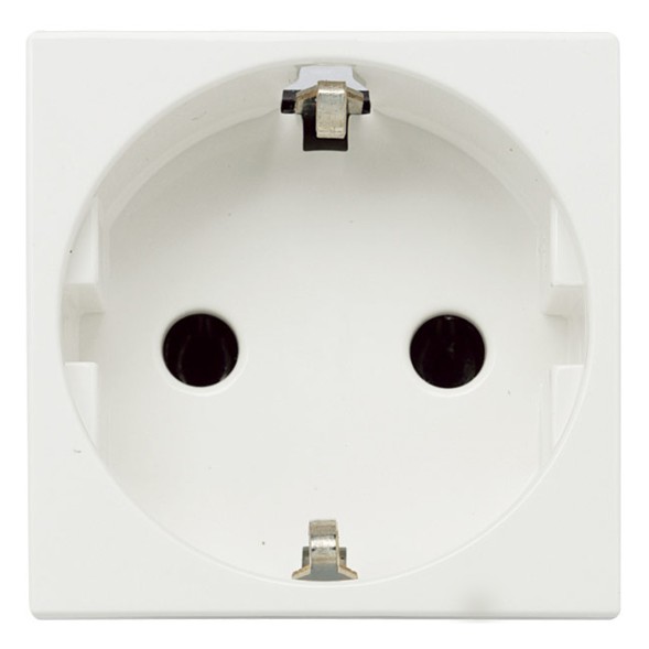 Розетка ABB Zenit альпийский белый SCHUKO с заземлением со шторками 16А / 250В 2CLA228800N1101 N2288 BL