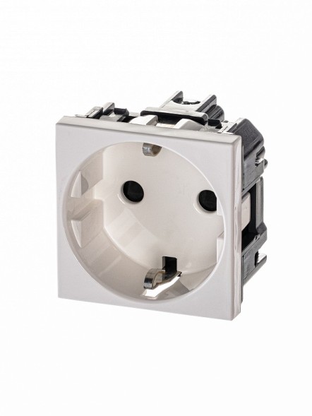 Розетка ABB Zenit альпийский белый SCHUKO с заземлением со шторками 16А / 250В 2CLA228800N1101 N2288 BL