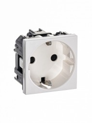 Розетка ABB Zenit альпийский белый SCHUKO с заземлением со шторками 16А / 250В 2CLA228800N1101 N2288 BL