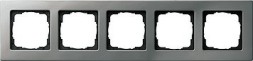 Рамка Gira E22 Сталь 5-постовая 0215202