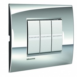 Рамка Bticino LivingLight Air Палладий 3 модуля LNC4803PL