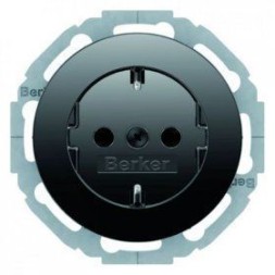 Штепсельная розетка Berker R.classic черная с блеском SCHUKO 41452045