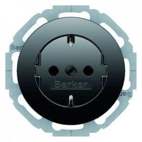 Штепсельная розетка Berker R.classic черная с блеском SCHUKO 41452045