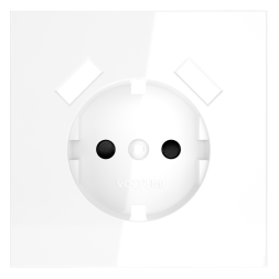 Накладка для розетки с заземлением и защитными шторками, с USB A+A, S70 (белый глянцевый)