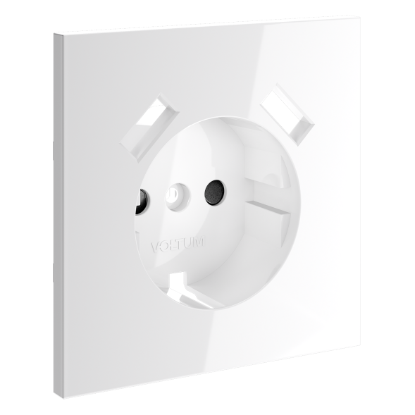 Накладка для розетки с заземлением и защитными шторками, с USB A+A, S70 (белый глянцевый)