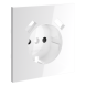 Накладка для розетки с заземлением и защитными шторками, с USB A+A, S70 (белый глянцевый)