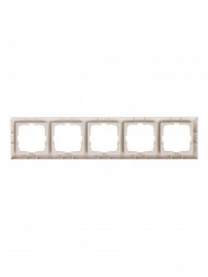 Рамка ABB с декоративной накладкой Basic 55 Слоновая кость 5 постов 2CKA001725A1488 2515-92-507