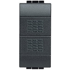 Кнопка Bticino LivingLight Air Антрацит 10А, двойная, 1P-NО + 1P-NО L4036