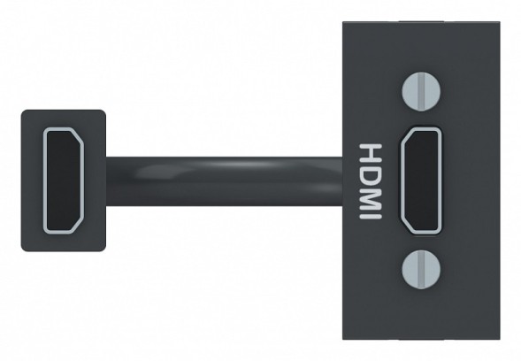 Розетка HDMI Schneider Electric Unica Modular Антрацит 1 Модуль NU343054
