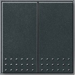 Двухклавишный выключатель Gira TX44 Антрацит с самовозвратом 10А/250В в сборе 012567