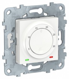 Термостат Schneider Electric Unica Studio Белый электронный, 8А, встроенный термодатчик NU550118