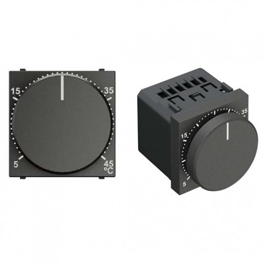 Механизм терморегулятора для тёплых полов ABB Zenit антрацит с выносным датчиком температуры 10А/250В 2CLA224030N1801 NIE N2240.3 AN