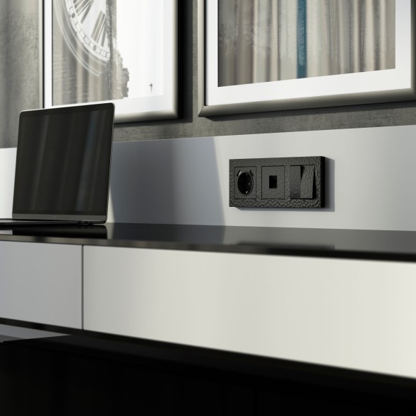 Розетка Ethernet RJ-45 (Hammar черный) Werkel W1281008