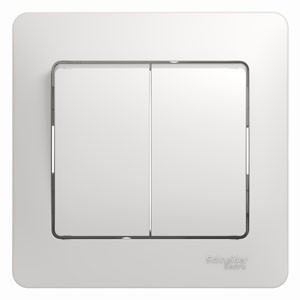 2-клавишный Выключатель, сх.5, 10АХ, в сборе Schneider Electric Glossa Белый GSL000152