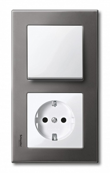 Рамка Merten M-Elegance Серый родий 2 поста MTN403214