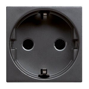 Розетка ABB Zenit антрацит SCHUKO с заземлением со шторками 16А / 250В 2CLA228800N1801 N2288 AN
