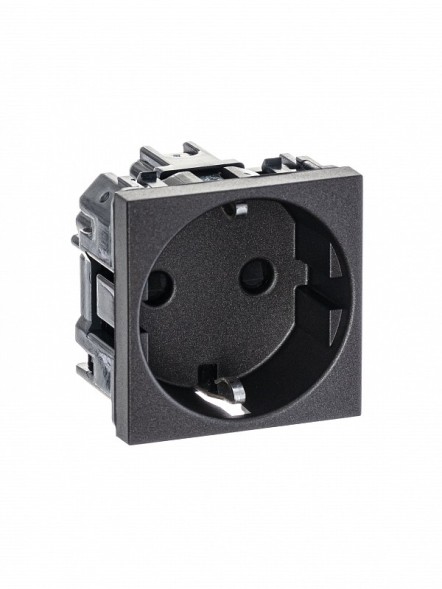 Розетка ABB Zenit антрацит SCHUKO с заземлением со шторками 16А / 250В 2CLA228800N1801 N2288 AN