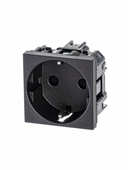 Розетка ABB Zenit антрацит SCHUKO с заземлением со шторками 16А / 250В 2CLA228800N1801 N2288 AN