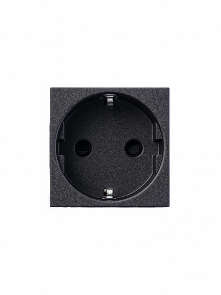 Розетка ABB Zenit антрацит SCHUKO с заземлением со шторками 16А / 250В 2CLA228800N1801 N2288 AN