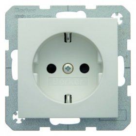 Штепсельная розетка Berker R.1 полярная белизна, с блеском SCHUKO 47238989