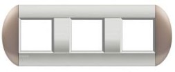 LNB4802M3TB LivingLight Рамка овальная, 3 поста, цвет Бронзовый Bticino