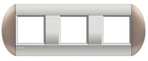 LNB4802M3TB LivingLight Рамка овальная, 3 поста, цвет Бронзовый Bticino