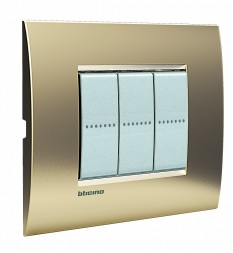 Рамка Bticino LivingLight Air Золото матовое 3 модуля LNC4803OF