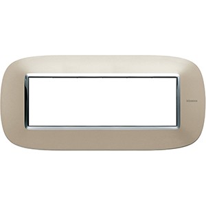 Рамка Bticino Axolute Овал Светлый титан 6 модулей HB4806TC