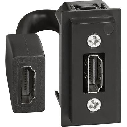Розетка HDMI Bticino Living Now Черная preconnessa K4284P