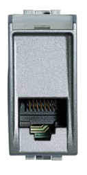 Розетка телефонная RJ12 Bticino LivingLight Air Алюминий размер 2 модуля NT4258/12D
