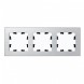 Рамка Schneider Electric Atlasdesign тройная Nature серебро металл ATN312103