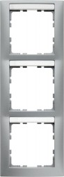 Рамка Berker S.1 Алюминий матовый 3 поста вертикальная 10139959