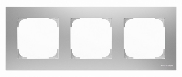 Рамка ABB Sky Серебристый алюминий 3 поста 2CLA857300A1301 8573 PL