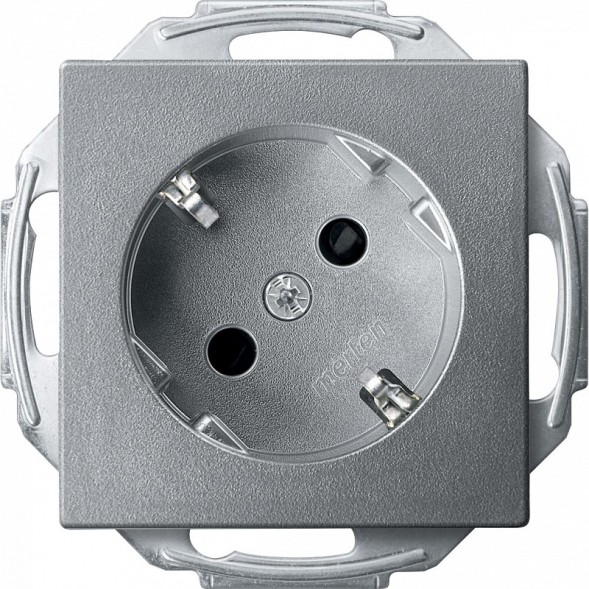 Механизм розетки Merten M-серия алюминий SCHUKO 45° MTN2370-0460