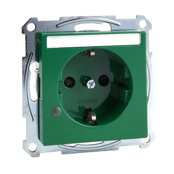 Механизм розетки Merten M-серия со шторками заземленным контактом специальные сети поле надписи индикатор MTN2303-0304