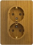 Розетка двойная с заземлением, 16А, в сборе Schneider Electric Glossa Дуб GSL000524