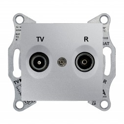 TV\R розетка Schneider Electric Sedna алюминий проходная SDN3301860